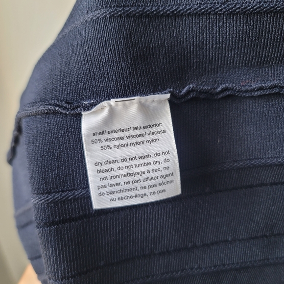 Tommy Hilfiger Knit Fit and Flare Pleated Sweater Dress Size Small Color Navy - Picture 9 of 10